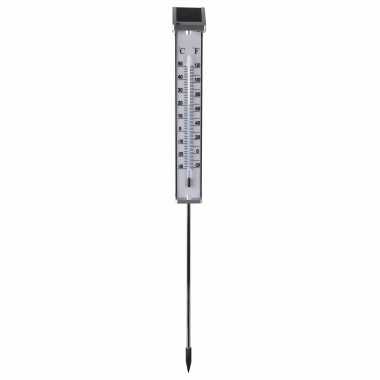 Buiten solar thermometer wit led licht aluminium .