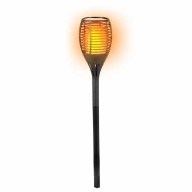 Horror decoratie solar led vlam tuinfakkel zwart