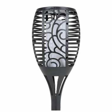 Set stuks horror decoratie solar led vlam tuinfakkels zwart
