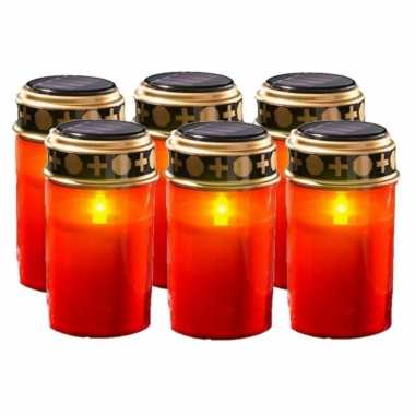Set stuks rood solar graf lichtjes