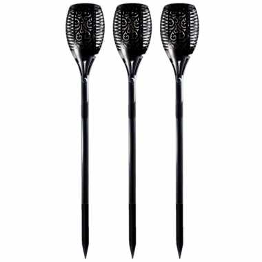 Set stuks solar tuinlampen/fakkels vlameffect zonne energie