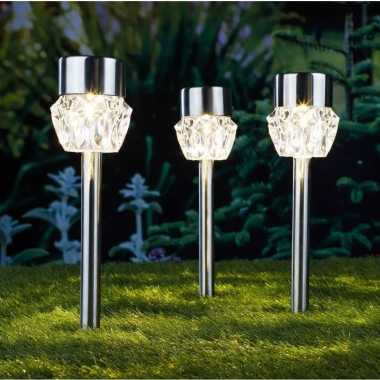 X solarlamp crystal zonne energie transparant glas rvs steker