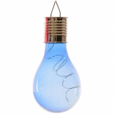 X solarlamp lampbolletje/peertje zonne energie blauw