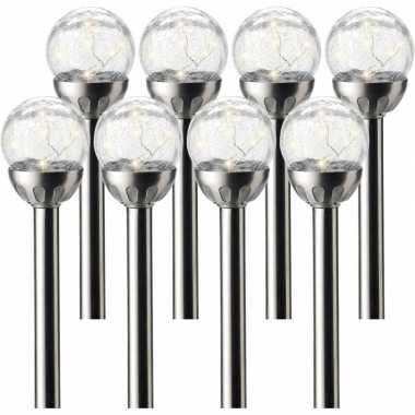 X solarlamp navi bol zonne energie transparant rvs steker