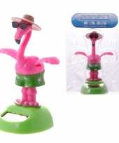 Roze solar flamingo dansend