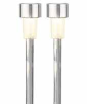 X solarlampen zonne energie rvs zilveren steker 10203749