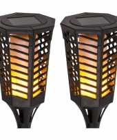 X zwarte tuinfakkels led verlichting
